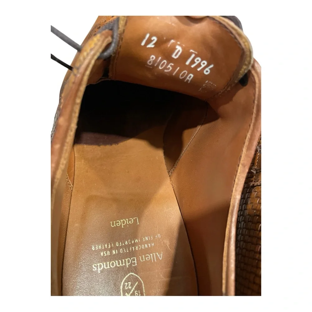 Allen Edmonds Tan Leather Brogue Oxfords 12 D‎